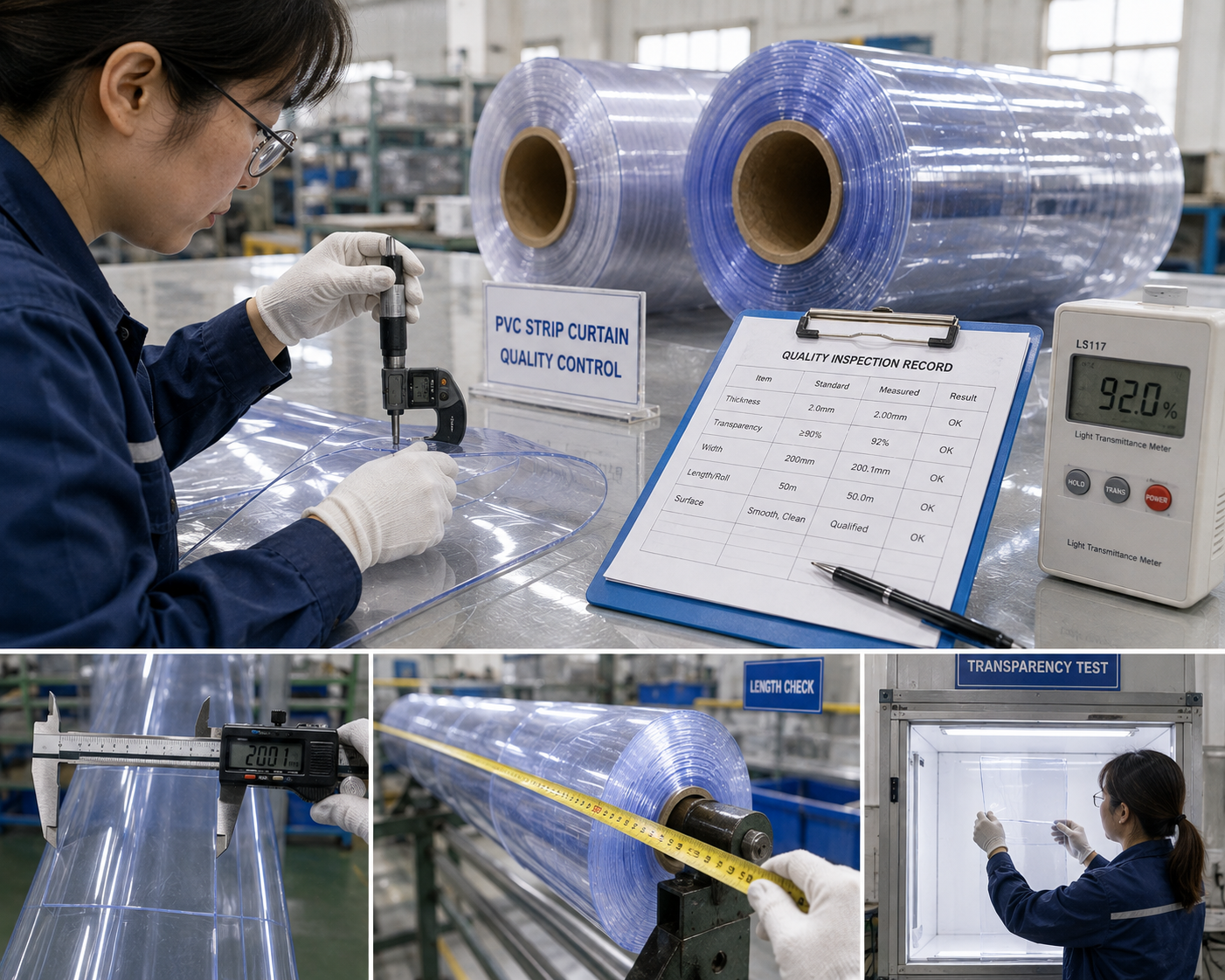 Flexible PVC sheet quality control and thickness inspection
